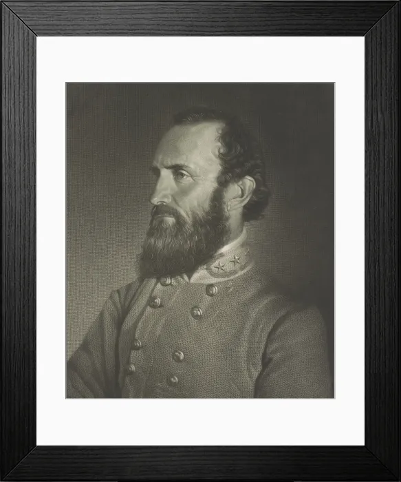 Framed Print : Confederate General Thomas Stonewall Jackson, 1864 engraving after photograph by Mathew Brady, c. 1860-61 (BSLOC_2018_8_131)