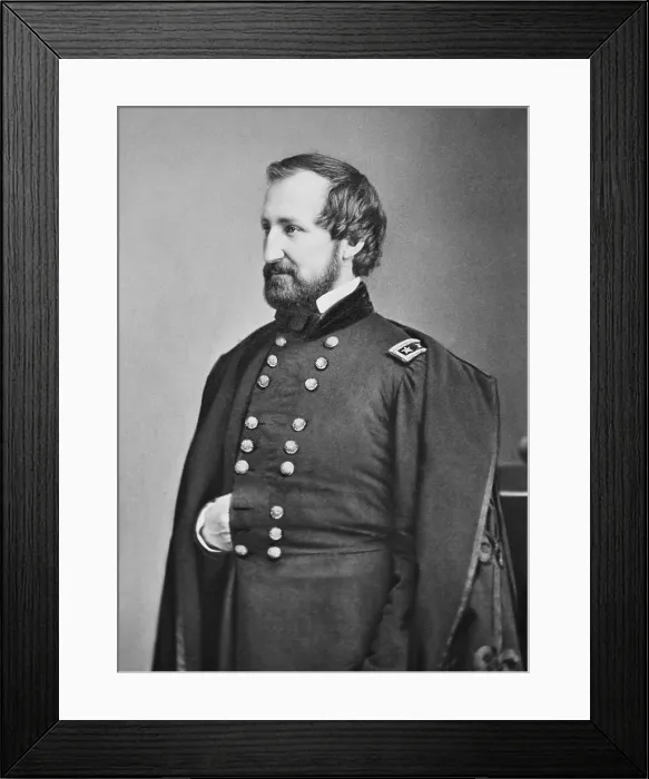 Framed Print : Union Major General William Rosecrans, commanded and won important US Civil War battles: Rich Mountain, Virginia; 2nd Corinth, Mississippi; Battle of Stones River (Murfreesboro)