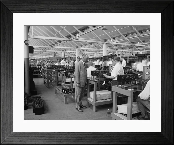 Framed Print : Atwater Kent at the test table of his new $2 million radio factory in North Philadelphia, 1925. At the time, the company was largest maker of radios in the U.S Framed Print : Atwater Kent at the test table of his new $2 million radio factory in North Philadelphia, 1925. At the time, the company was largest maker of radios in the U.S