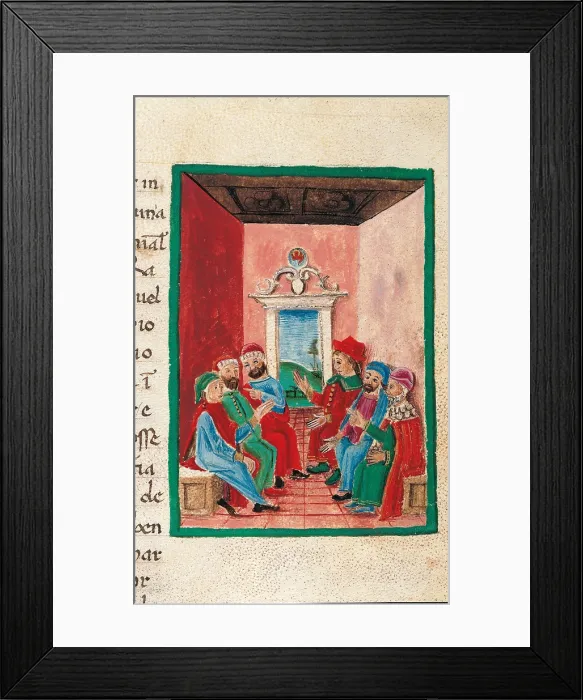 Framed Print : Venetian chronicle transcribed by Gasparo Zancaruolo from the origins of the city to 1446, by Unknown Artist, 1450 about, 15th Century, - Italy, Veneto, Venice, Marciana Library