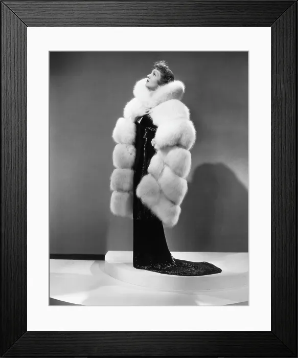 Framed Print : THE GILDED LILY, Claudette Colbert, in a gown by Travis Banton, 1935