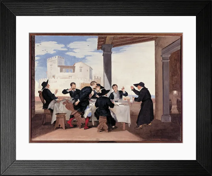 Framed Print : A Practical Joke by Arlotto the Parish Priest, by Franceschini Baldassarre known as Volterrano, 17th Century, - Italy, Tuscany, Florence, Palazzo Pitti. All