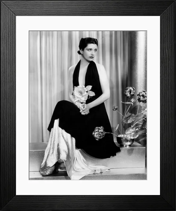 Framed Print : GIVE ME YOUR HEART, Kay Francis, in a black crepe and silver-cloth gown by Orry-Kelly, 1936 Framed Print : GIVE ME YOUR HEART, Kay Francis, in a black crepe and silver-cloth gown by Orry-Kelly, 1936