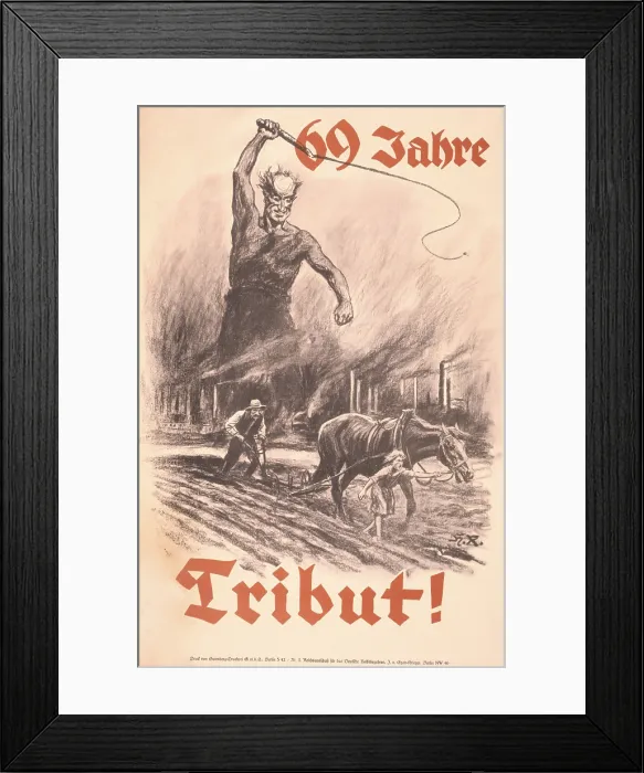 Framed Print : Annual Tribute expresses 1929 German resentment of the WW1 reparations