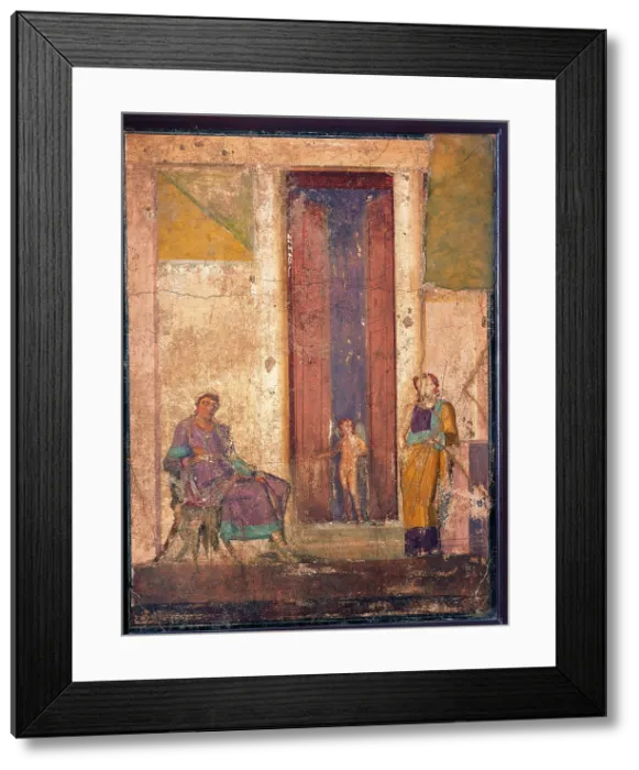 Framed Print : Paris and Helen, by unknown artist, 20-25, 1st Century A.D. ripped fresco, 101 x 130 cm - Italy, Campania, Naples, National Archaeological Museum, Room LXX, inv. 114320