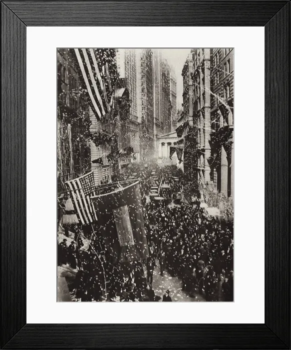 Framed Print : Pre-mature WW1 Armistice celebration in New York's Financial District. Nov. 7, 1918. New Yorkers gathered at Broad Street in the Financial District. (BSLOC_2012_4_195) Framed Print : Pre-mature WW1 Armistice celebration in New York's Financial District. Nov. 7, 1918. New Yorkers gathered at Broad Street in the Financial District. (BSLOC_2012_4_195)