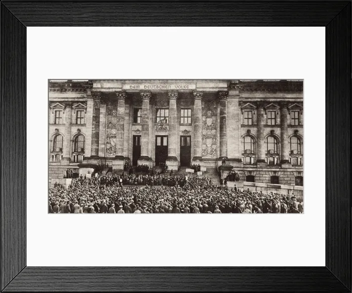 Framed Print : Berlin protest at the Reichstag against the Treaty of Versailles. 1919. (BSLOC_2012_4_199)