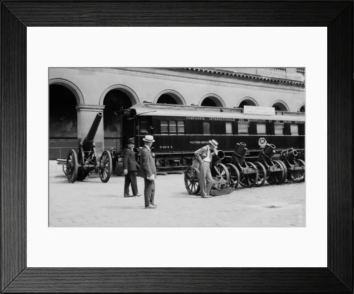 Framed Print : French railroad car in which armistice ending WW1 was signed on Nov. 11, 1918