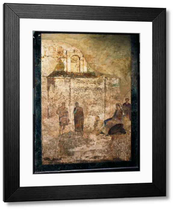 Framed Print : Phoenix, Achilles and Pentesileas, 20-25, 1st Century A.D. ripped fresco, 191 x 143 cm - Italy, Campania, Naples, National Archaeological Museum, Room LXX, inv. 111471