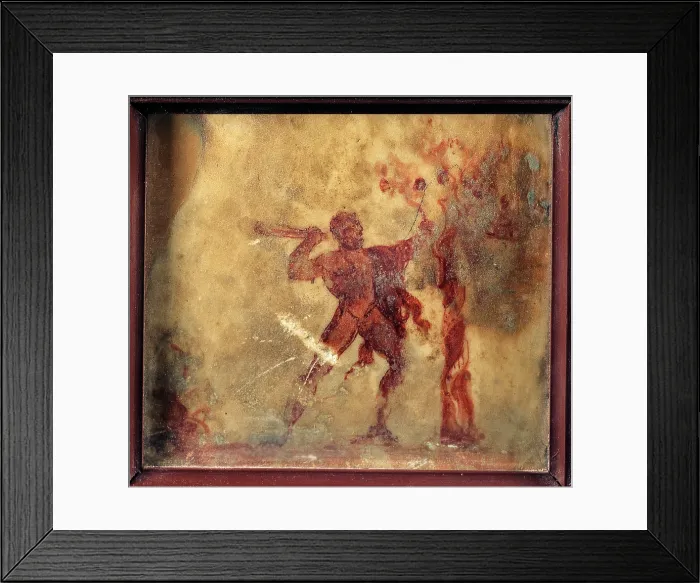 Framed Print : Hercules and the Hydra, by unknown artist, 54-68, 1st Century A.D. painting on marble, 12 x 14 cm - Italy, Campania, Naples, National Archaeological Museum, Room LXVI, inv