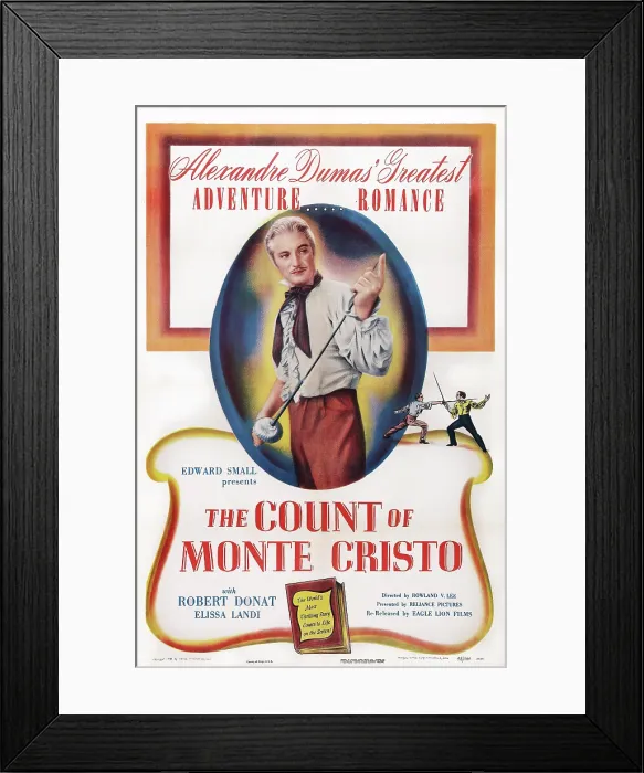 Framed Print : THE COUNT OF MONTE CRISTO, US poster art, Robert Donat, 1934 Framed Print : THE COUNT OF MONTE CRISTO, US poster art, Robert Donat, 1934