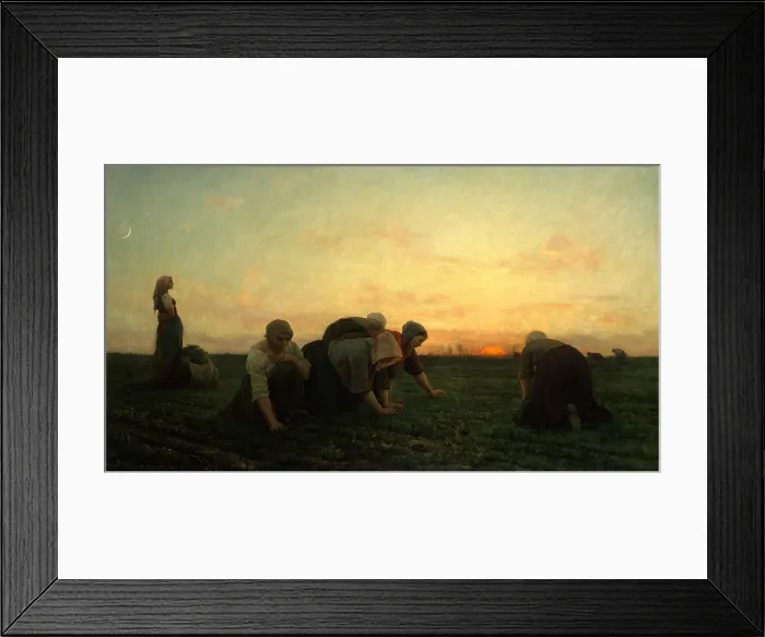 Framed Print : THE WEEDERS, by Jules Breton, 1874, French painting, oil on canvas. Women peasants pulling up thistles and weeds at twilight near, Courrieres, in northern France Framed Print : THE WEEDERS, by Jules Breton, 1874, French painting, oil on canvas. Women peasants pulling up thistles and weeds at twilight near, Courrieres, in northern France