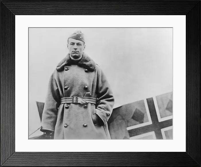 Framed Print : Brigadier General William Billy Mitchell standing in front of a German airplane, early 1919 Framed Print : Brigadier General William Billy Mitchell standing in front of a German airplane, early 1919
