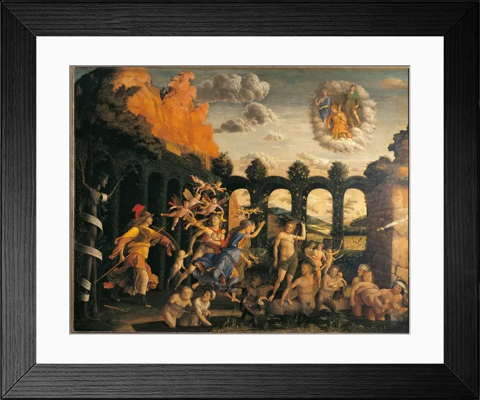 Framed Print : Triumph of Virtue, by Andrea Mantegna, 1502 about, 16th Century, tempera on canvas, cm 160 x 192 - France, Ile de France, Paris, Muse du Louvre. All