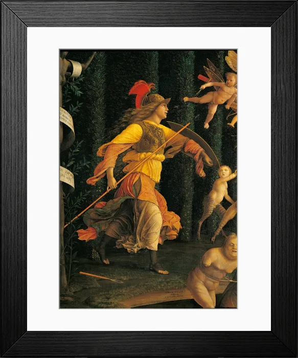 Framed Print : Triumph of Virtue, by Andrea Mantegna, 1502 about, 16th Century, tempera on canvas, cm 160 x 192 - France, Ile de France, Paris, Muse du Louvre. Detail