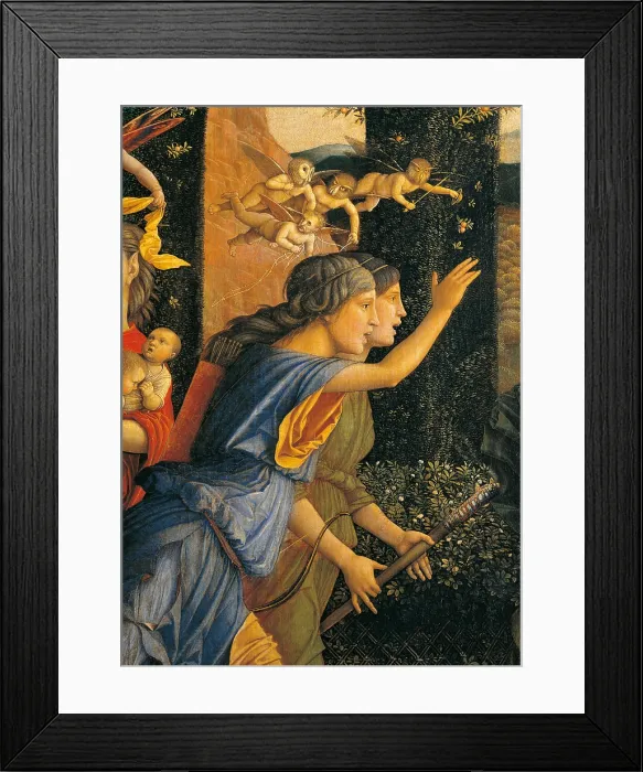Framed Print : Triumph of Virtue, by Andrea Mantegna, 1502 about, 16th Century, tempera on canvas, cm 160 x 192 - France, Ile de France, Paris, Muse du Louvre. Detail Framed Print : Triumph of Virtue, by Andrea Mantegna, 1502 about, 16th Century, tempera on canvas, cm 160 x 192 - France, Ile de France, Paris, Muse du Louvre. Detail