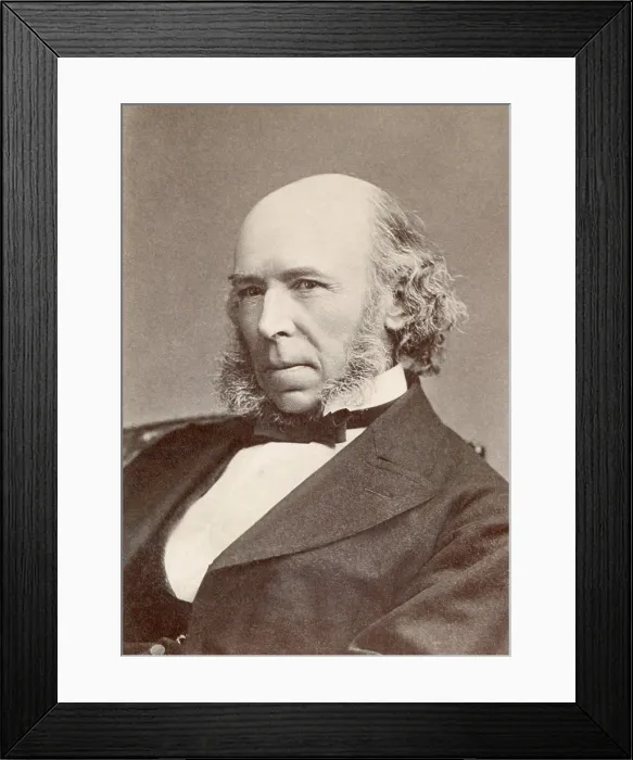 Framed Print : Herbert Spencer, social philosopher, whose scientific optimism fostered his belief in human progress