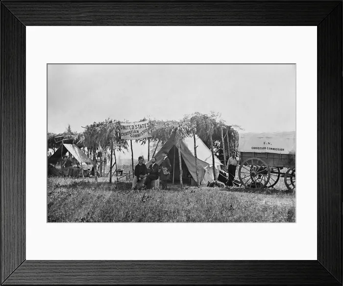 Framed Print : US Civil War, August-November 1863. Headquarters of the YMCAs US Christian Commission, with the Army of the Potomac, Germantown, Virginia Framed Print : US Civil War, August-November 1863. Headquarters of the YMCAs US Christian Commission, with the Army of the Potomac, Germantown, Virginia