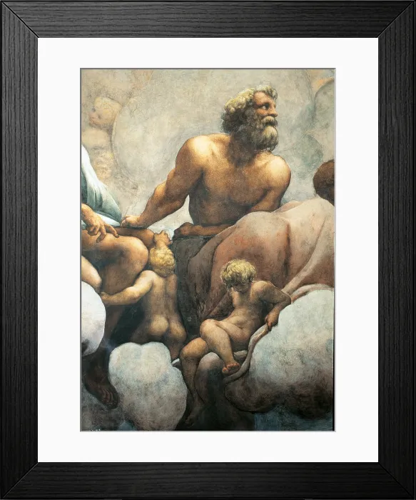 Framed Print : The Vision of St John the Evangelist, the Evangelists and the Doctors of the Church, by Antonio Allegri known as Correggio, 1520 - 1524 about, 16th Century, fresco