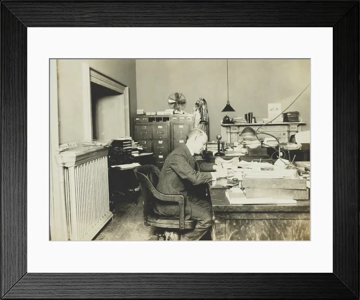 Framed Print : Dr. A. B. Adams, Head, Div. of Technology of the Internal Revenue, at start of Prohibition in 1920. In Nov