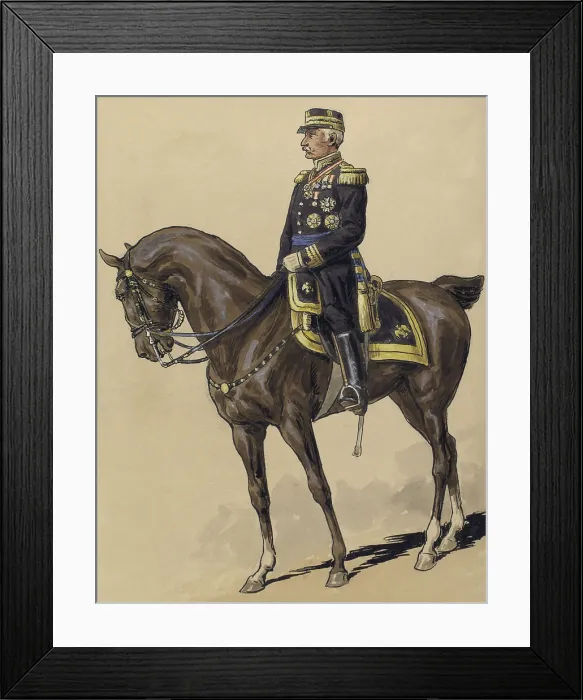 Framed Print : Mexican President Porfirio Diaz on horseback in 1890 painting by Italo Cenni