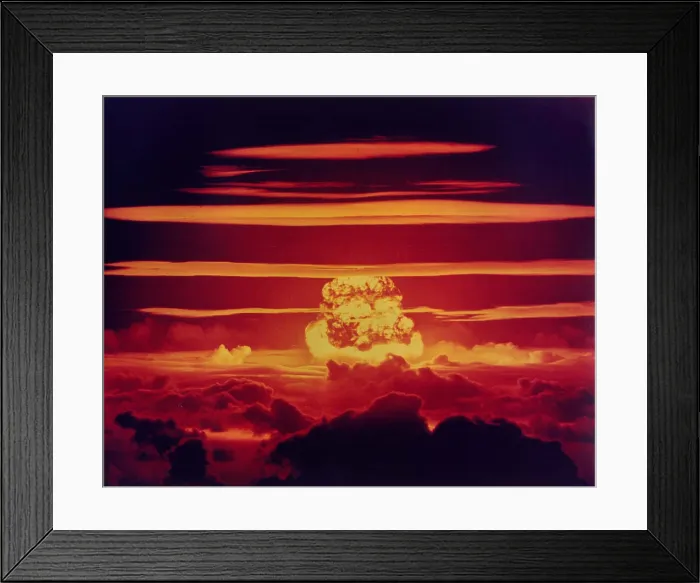 Framed Print : The DAKOTA Shot, was a 1.1 megaton hydrogen bomb. Enewetak Atoll on June 25, 1956