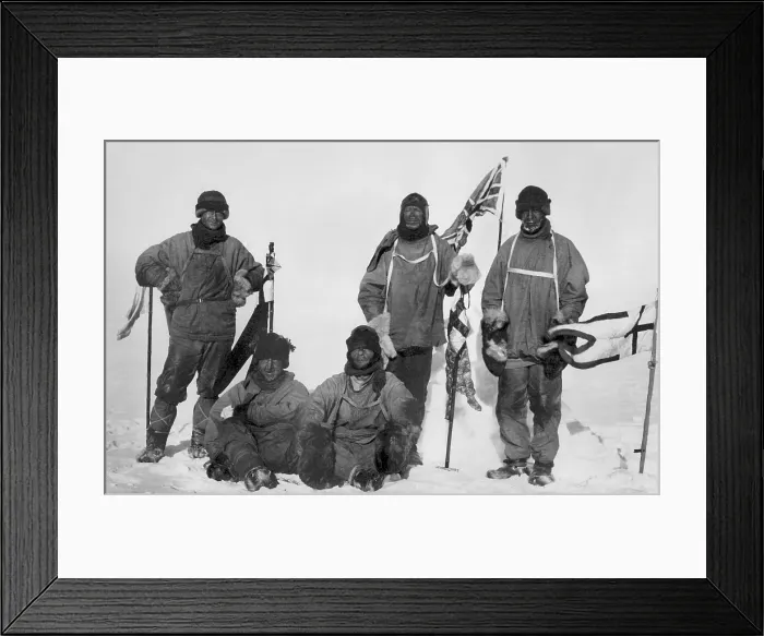 Framed Print : Group portrait of men who survived the British Antarctic Expedition, led by Capt. Robert Scott, 1910-1912. Photo by Herbert Ponting (BSLOC_2018_4_82) Framed Print : Group portrait of men who survived the British Antarctic Expedition, led by Capt. Robert Scott, 1910-1912. Photo by Herbert Ponting (BSLOC_2018_4_82)
