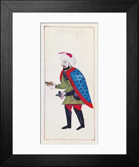 Framed Print : Drawings of Indian subjects ordered by Nic. Mannucci, by Unknown Artist, 18th Century, - Italy, Veneto, Venice, Marciana Library. All