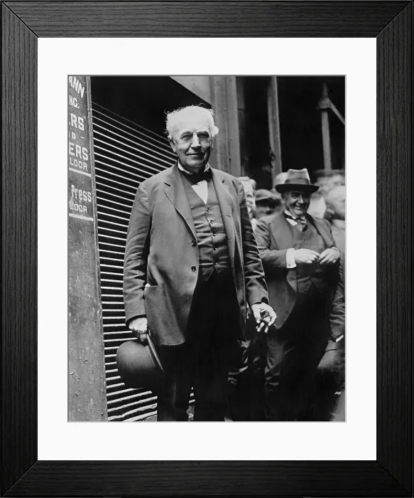 Framed Print : Thomas Edison, American inventor and engineer in 1925. He invented the phonograph, the motion picture camera, and sustained electric light bulb (BSLOC_2016_10_7)