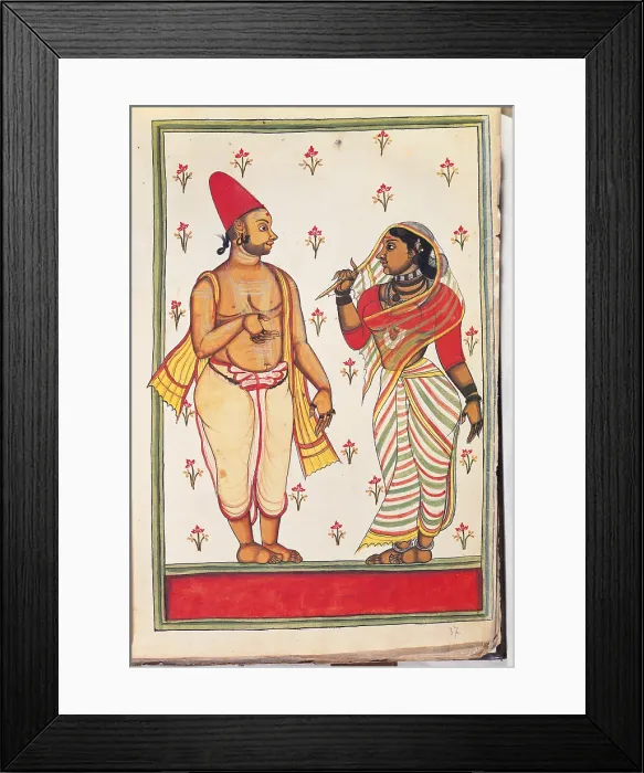 Framed Print : Drawings of Indian subjects ordered by Nic. Mannucci, by Unknown Artist, 18th Century, - Italy, Veneto, Venice, Marciana Library. All. Wedding marriage scenes among the Gentiles