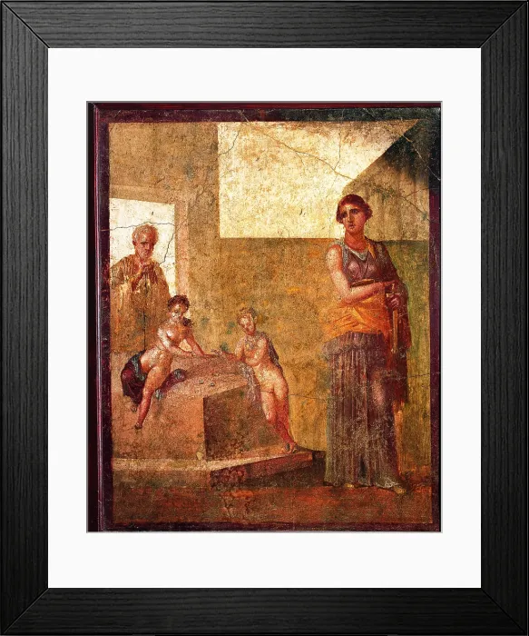 Framed Print : Medea, by unknown artist, 62-79, 1st Century A.D. ripped fresco, 127 x 104 cm - Italy, Campania, Naples, National Archaeological Museum, Room LXXII, inv. 8977