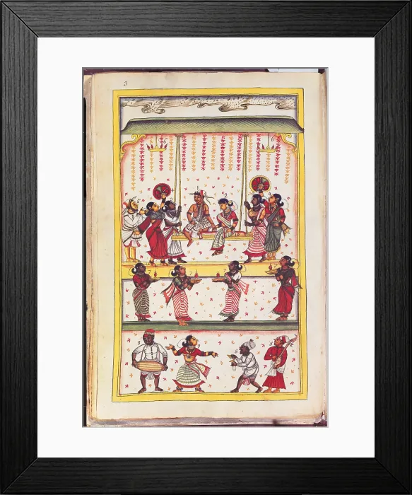Framed Print : Drawings of Indian subjects ordered by Nic. Mannucci, by Unknown Artist, 18th Century, - Italy, Veneto, Venice, Marciana Library. All. Wedding marriage scenes among the Gentiles
