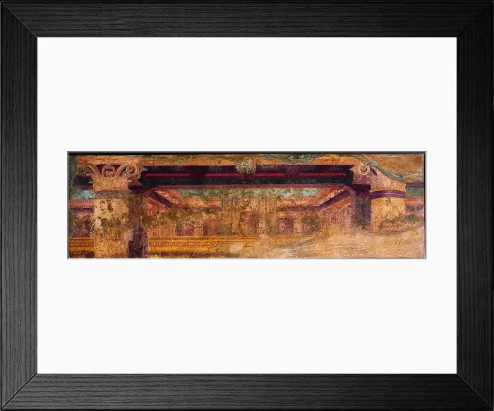 Framed Print : Epistylium, by unknown artist, c. 60, 1st Century B.C. ripped fresco, 106 x 332 cm - Italy, Campania, Naples, National Archaeological Museum, Room LXVII, inv. s.n.3