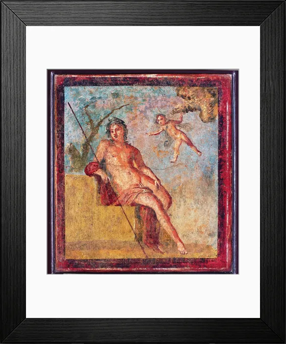 Framed Print : Ganymede, by unknown artist, 62-79, 1st Century A.D. ripped fresco, 37 x 34 cm - Italy, Campania, Naples, National Archaeological Museum, Room LXXII, inv. 9547