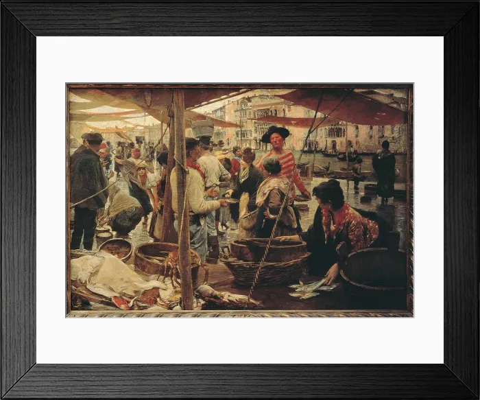 Framed Print : The Old Fish Market, by Ettore Tito, 1893, 19th Century, oil on canvas, cm 131 x 200 - Italy, Lazio, Rome, National Gallery of Modern Art. All