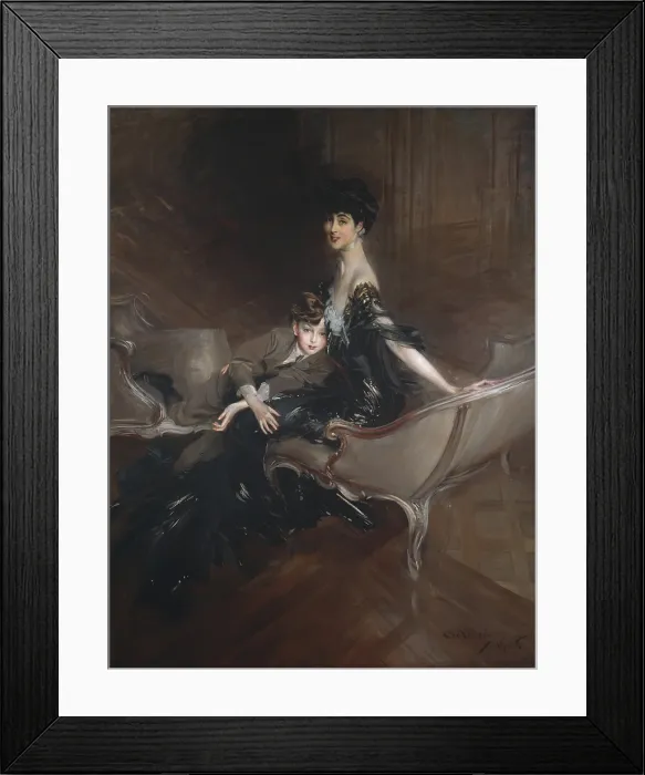 Framed Print : CONSUELO VANDERBILT, DUCHESS OF MARLBOROUGH, by Giovanni Boldini, 1906, Italian oil painting