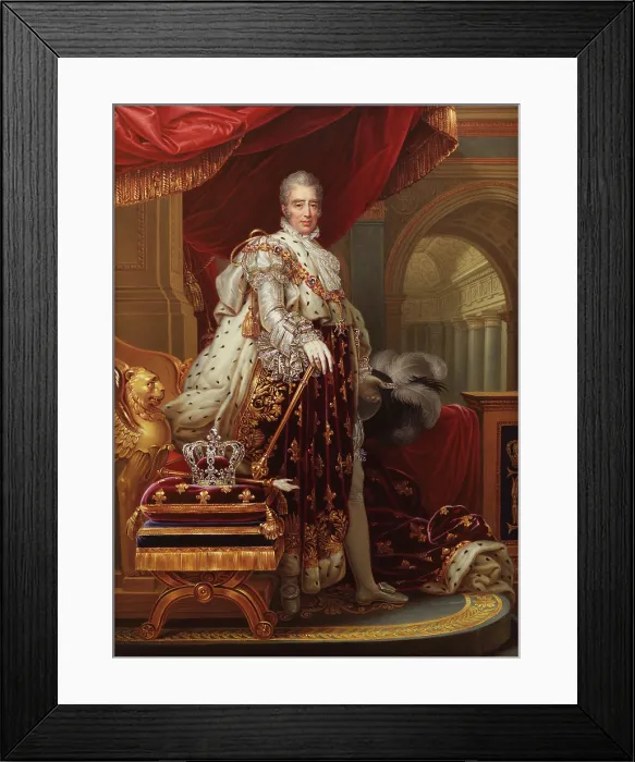 Framed Print : CHARLES X, by Henry Bone, 1829, British copy of French painting. From original by Francois Gerard Framed Print : CHARLES X, by Henry Bone, 1829, British copy of French painting. From original by Francois Gerard