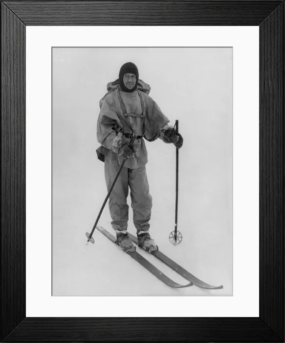 Framed Print : Captain Robert F. Scott skiing during the British Antarctic Expedition, 1910-1912. Photo by Herbert Ponting (BSLOC_2018_4_85)
