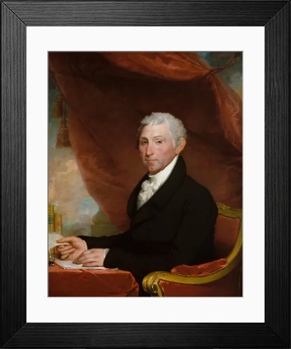 Framed Print : JAMES MONROE, by Gilbert Stuart, 1820-22, American painting, oil on canvas Framed Print : JAMES MONROE, by Gilbert Stuart, 1820-22, American painting, oil on canvas
