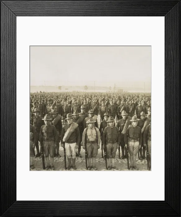 Framed Print : US Armed forces grew from 370, 000 to 2 million in 19 months from April 1917 to Nov. 1918. US entry into WW1 immediately affected the morale and prospects of all factions Framed Print : US Armed forces grew from 370, 000 to 2 million in 19 months from April 1917 to Nov. 1918. US entry into WW1 immediately affected the morale and prospects of all factions