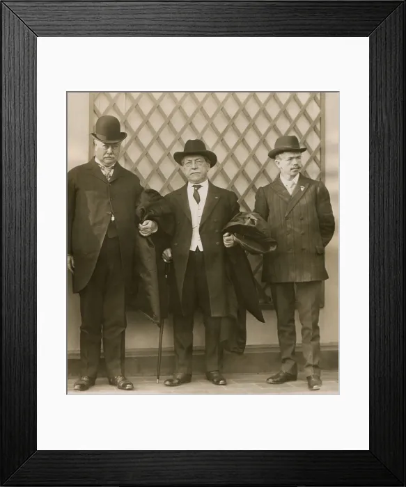 Framed Print : Group portrait of three powerful progressive leaders, c. 1902-1906 Framed Print : Group portrait of three powerful progressive leaders, c. 1902-1906