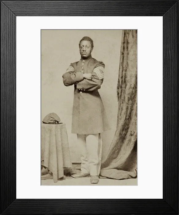 Framed Print : Lewis Henry Douglass wears the stripes of a Sergeant Major, the highest rank allowed a black man during the US Civil War Framed Print : Lewis Henry Douglass wears the stripes of a Sergeant Major, the highest rank allowed a black man during the US Civil War