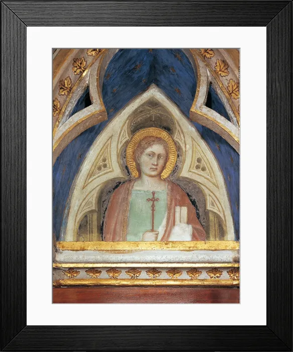 Framed Print : Figure of Saint, by Altichiero da Zevio, 1372 - 1379 about, 14th Century, fresco, - Italy, Veneto, Padua, SantAntonio di Padova Basilica, San Giacomo Chapel. All Framed Print : Figure of Saint, by Altichiero da Zevio, 1372 - 1379 about, 14th Century, fresco, - Italy, Veneto, Padua, SantAntonio di Padova Basilica, San Giacomo Chapel. All