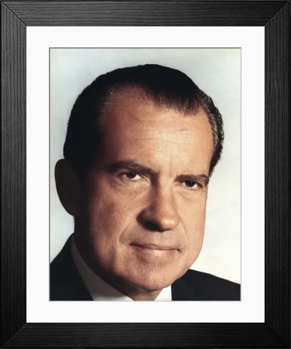 Framed Print : President Richard Nixon in a White House portrait dated July 11, 1970 (BSLOC_2021_3_15)