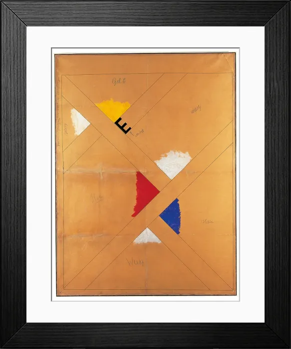 Framed Print : Project for a poster, by Theo Van Doesburg, 1924 about, 20th Century, - Italy, Lombardy, Milan, private collection. All. Rectangles triangles orange yellow black white red blue