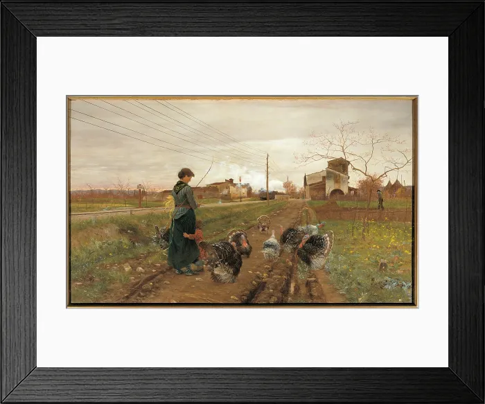 Framed Print : The Hiss of Steam, by Angiolo Tommasi, 1884 - 1884, 19th Century, - Italy, Lazio, Rome, National Gallery of Modern Art. All