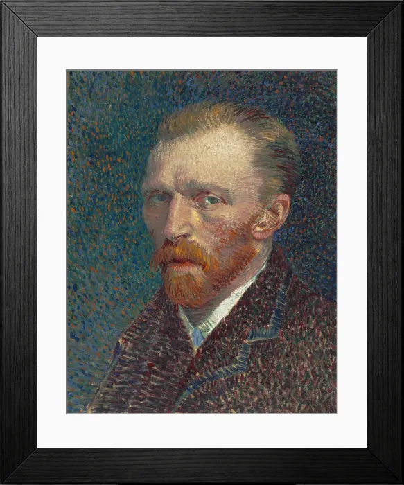 Framed Print : Self-Portrait, 1887, by Vincent van Gogh, 1853-1890, Dutch Post Impressionist painting, oil on artists board, mounted on panel