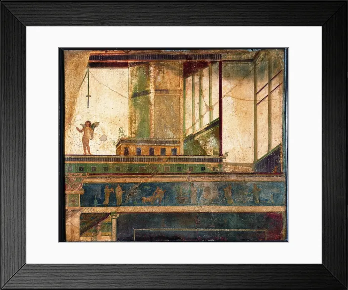 Framed Print : Architectures, by unknown artist, 25-45, 1st Century A.D. ripped fresco, 98 x 114 cm - Italy, Campania, Naples, National Archaeological Museum, Room LXXI, inv. 9165