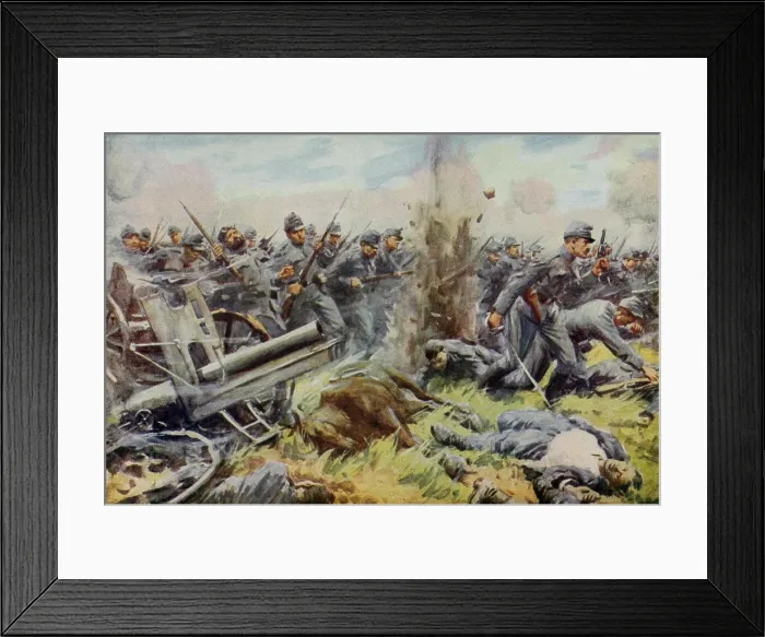 Framed Print : Austrian forces at the Battle of Lemburg against the Russians in 1914. The series of battles fought from Aug. 23, through Sept