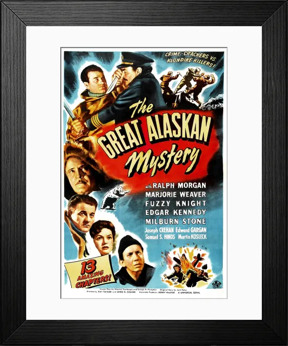 Framed Print : THE GREAT ALASKAN MYSTERY, US poster, center from top: Harry Cording, Milburn Stone, Ralph Morgan, Milburn Stone, Marjorie Weaver, Fuzzy Knight, 1944